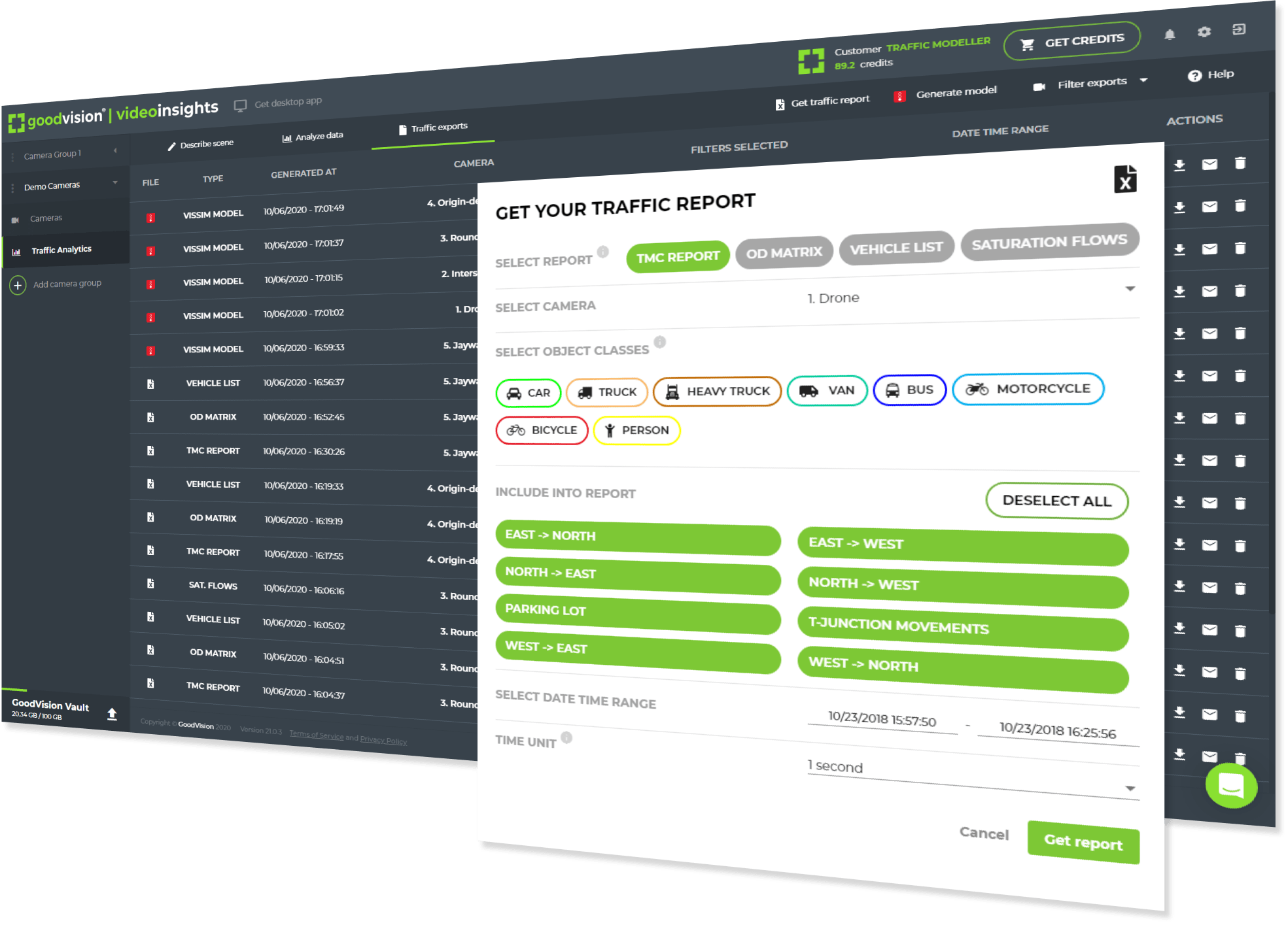 Traffic Reports page